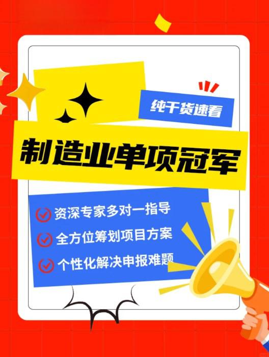 单项冠军申报辅导(单项冠军是什么意思)绥化市